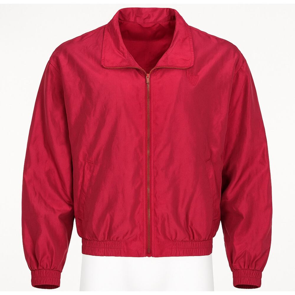 Vintage 90s Silk Red Bomber Jacket Women’s Large by Bold Spirit
